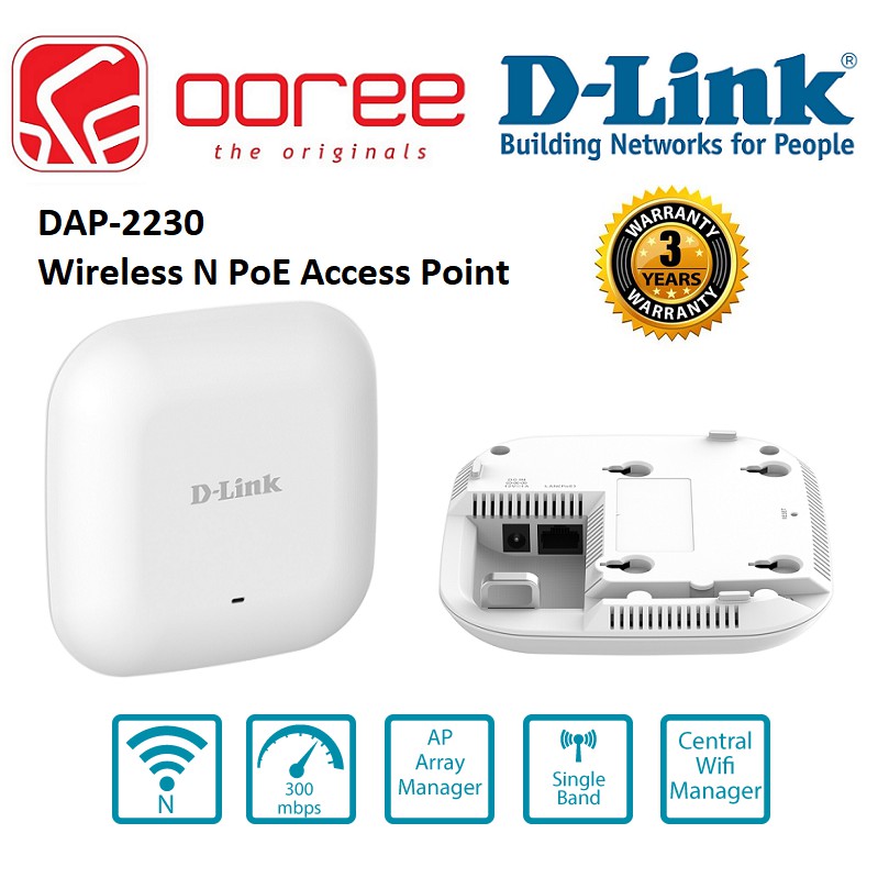 D Link Dap 2230 N300 Wireless Poe Ceiling Access Point With