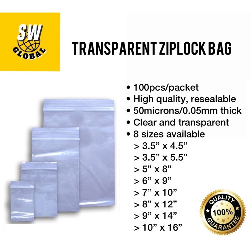 [SG] Ziplock bag / Zipper bag / various sizes / resealable