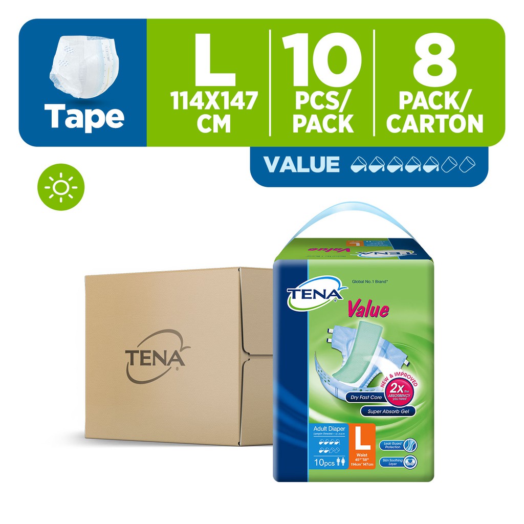 TENA Value Adult Diapers Available In M / L Shopee Singapore