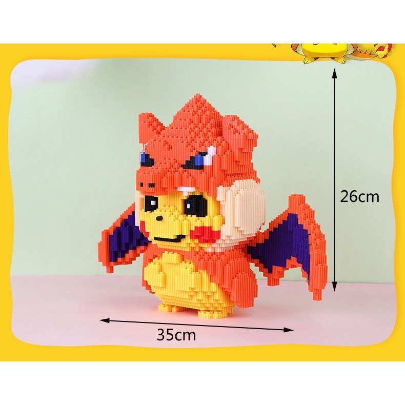 Pokemon Pikachu Charizard Nanoblock Giant Size Extra Large Version Pokemon Pokemon Small Particles Insert Building Blocks Shopee Singapore