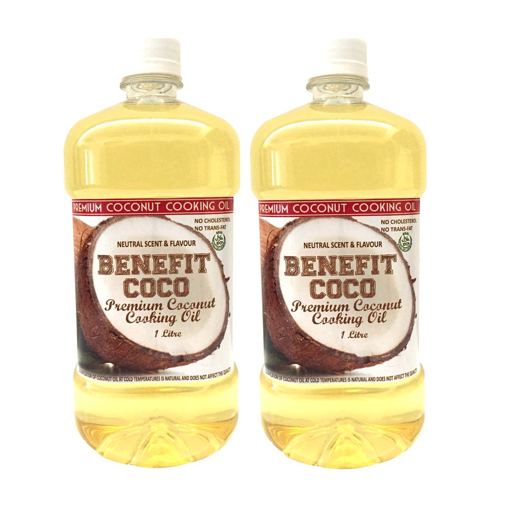 2 x Benefit Coco Premium Coconut Cooking Oil 1 Litre Halal Shopee