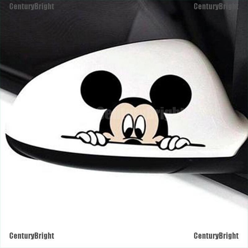 【Automotive】1Pc Cute mickey mouse peeping car stickers rearview mirror ...