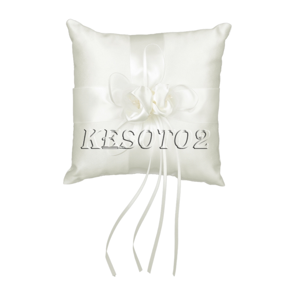 Lovely Bud Flower Pocket Ring Pillow Cushion Wedding Party