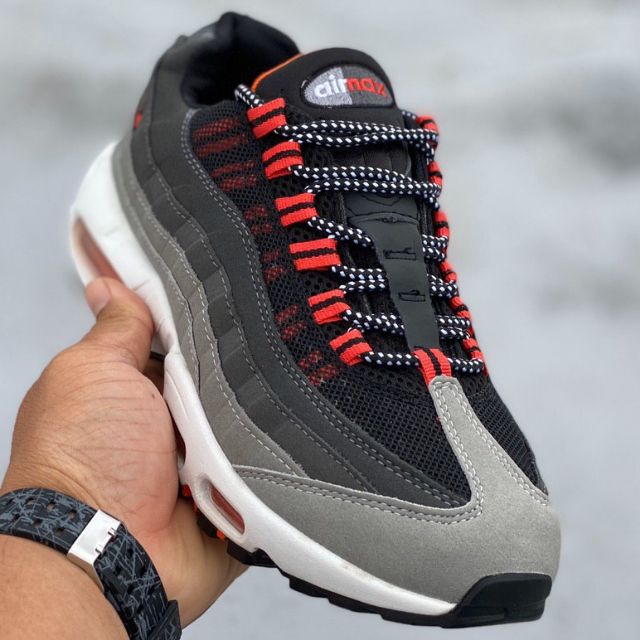 Nike Airmax 95 Dark Grey Red Shopee Singapore