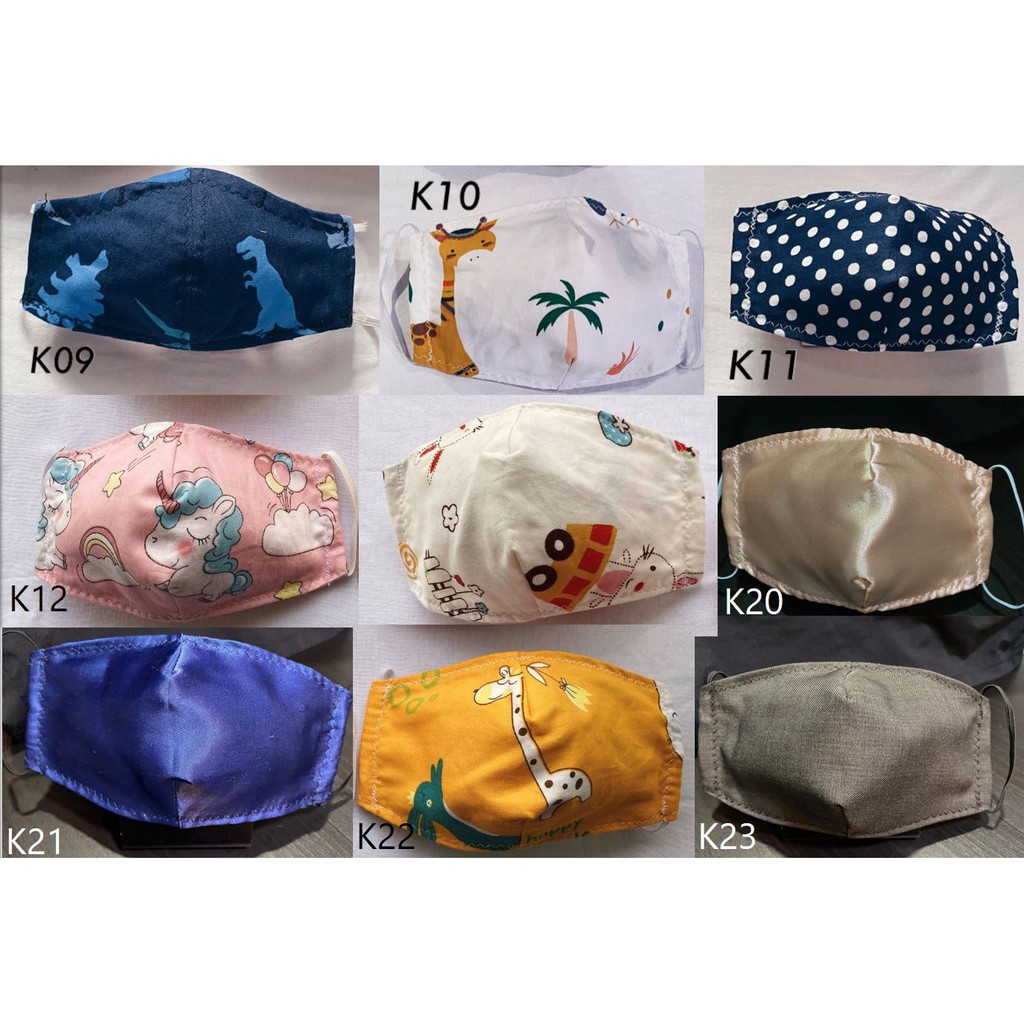 SG INSTOCKS 3 Ply Reusable Kids Face Mask with Filter Slot (Asorted design) | Shopee Singapore
