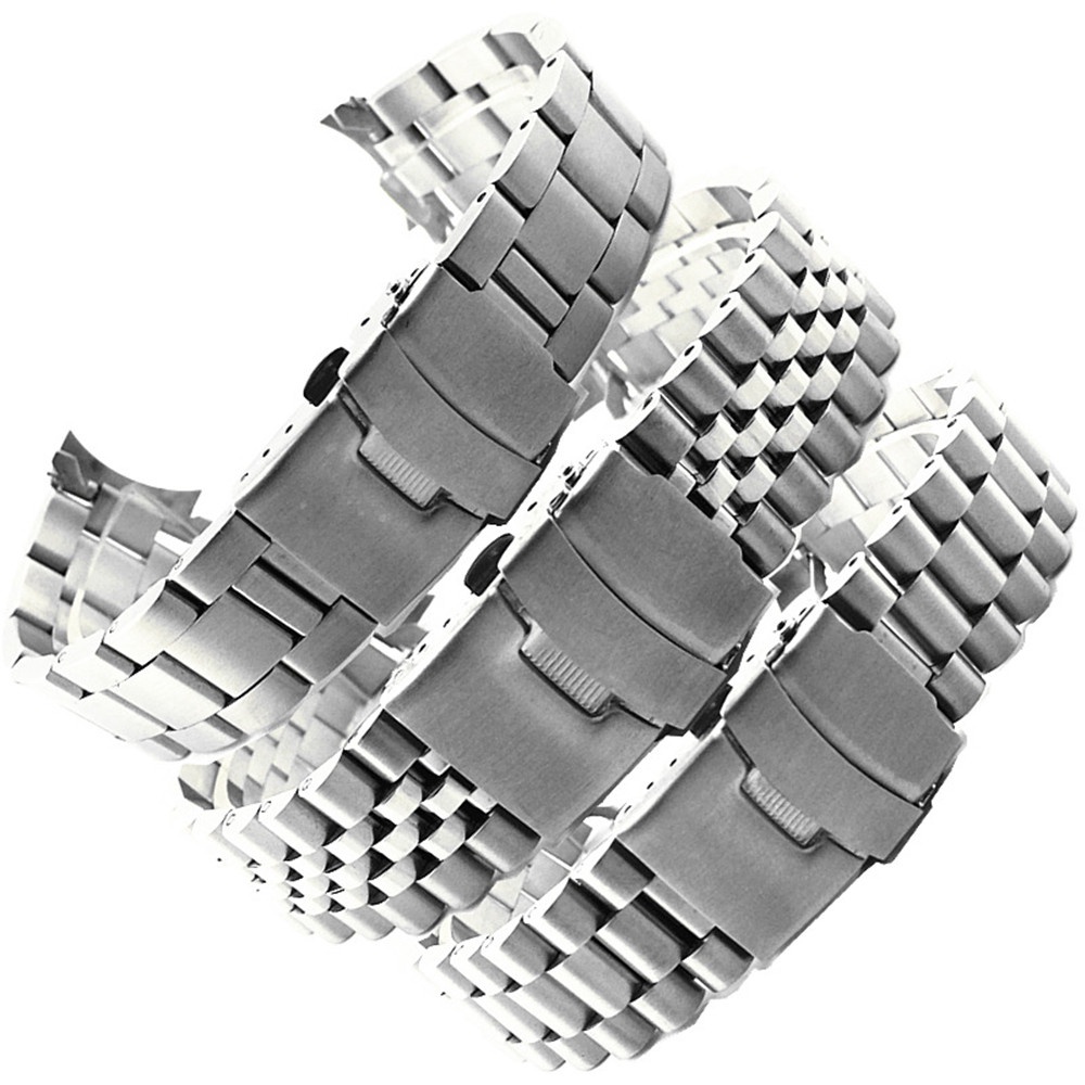 20mm 22mm Stainless Steel Watchband Men Women Solid Curved End Metal Wrist Bracelet  Band Accessories for Seiko Watch Strap logo | Shopee Singapore