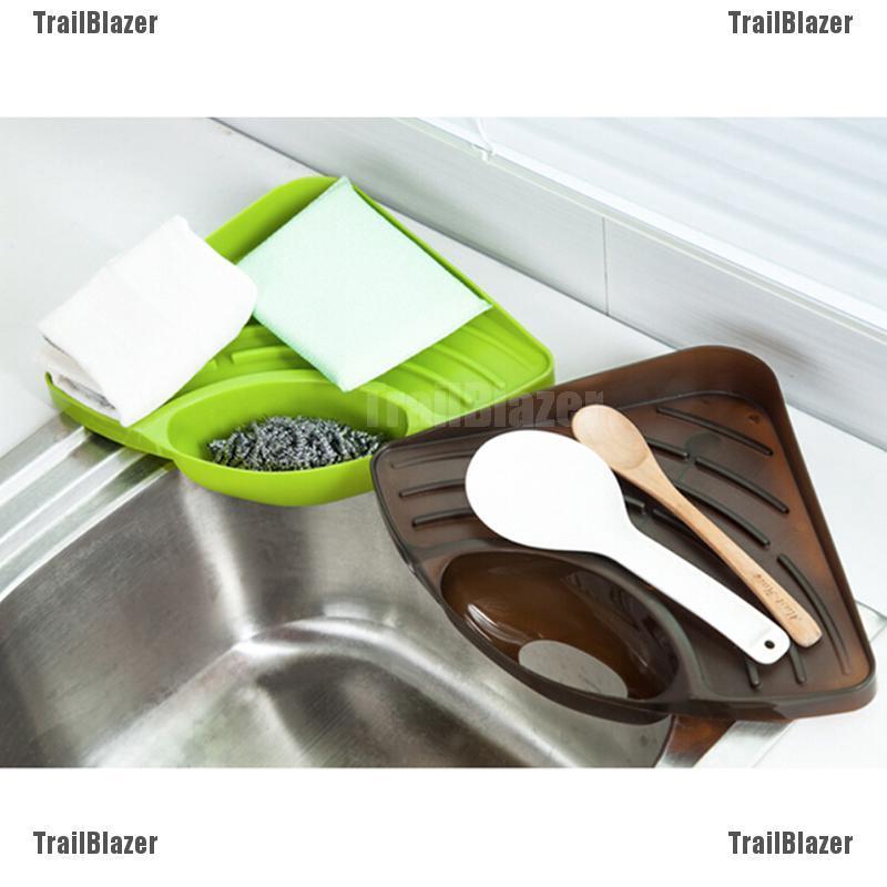 Portable Kitchen Sink Corner Storage Rack Sponge Holder Wall Mounted Tool Shopee Singapore