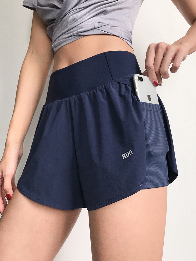 ladies 2 in 1 gym shorts