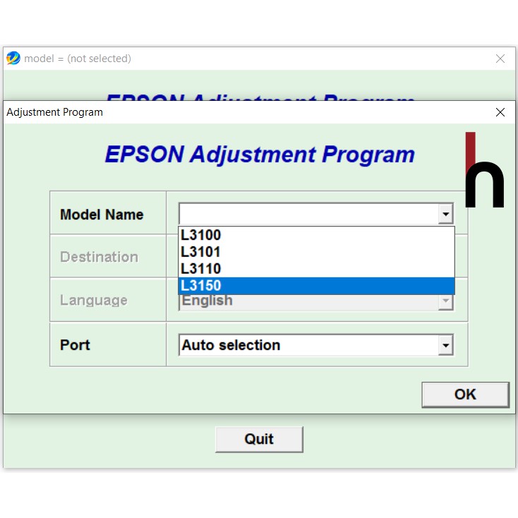 epson l3100 adjustment program