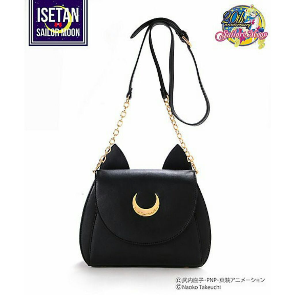 Black Sailor Moon Messenger Bag Samantha Vega Luna Shoulder Women Pu Leather Bag Japanese Anime Chsalon Animation Art Characters