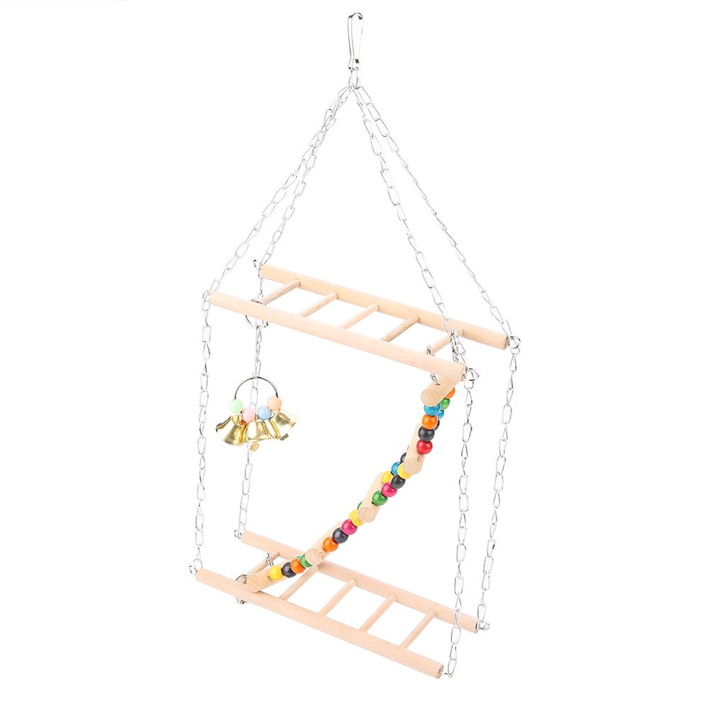 Birds Rope Triangle Perch Adjustable Parrot Cage Stand Chewing Swing Toy Ropes