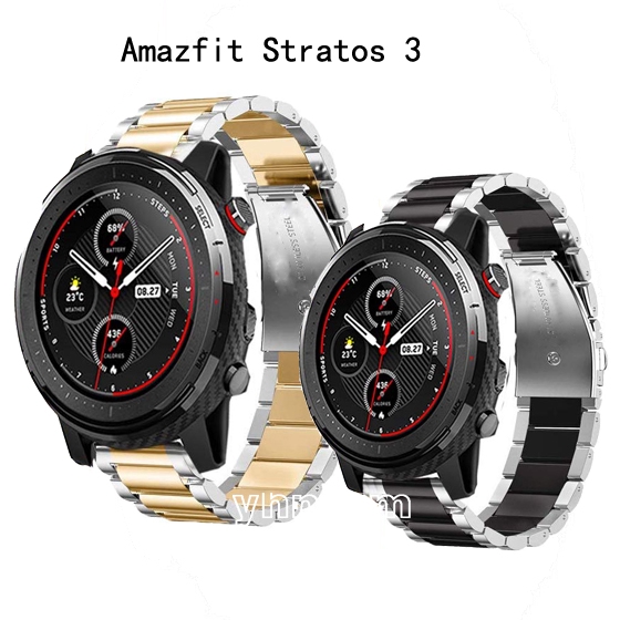 Huami Amazfit Stratos 3 Strap Stainless Steel Wristband Metal Replacement Belt Smart Sports Strap 2019 New Shopee Singapore