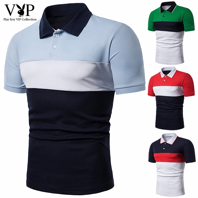 Men Fashion Summer Tops Polo Shirts Shortsleeved Cotton Casual Tshirt Cool Polo Shopee Singapore