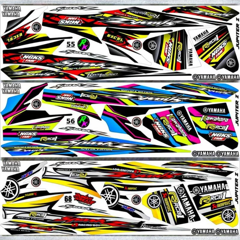 Striping Sticker Variation Jupiter Z Burhan 2004 2009 Old Jupiter 2000 2003 Yamaha Spark Z Petronas Shopee Singapore