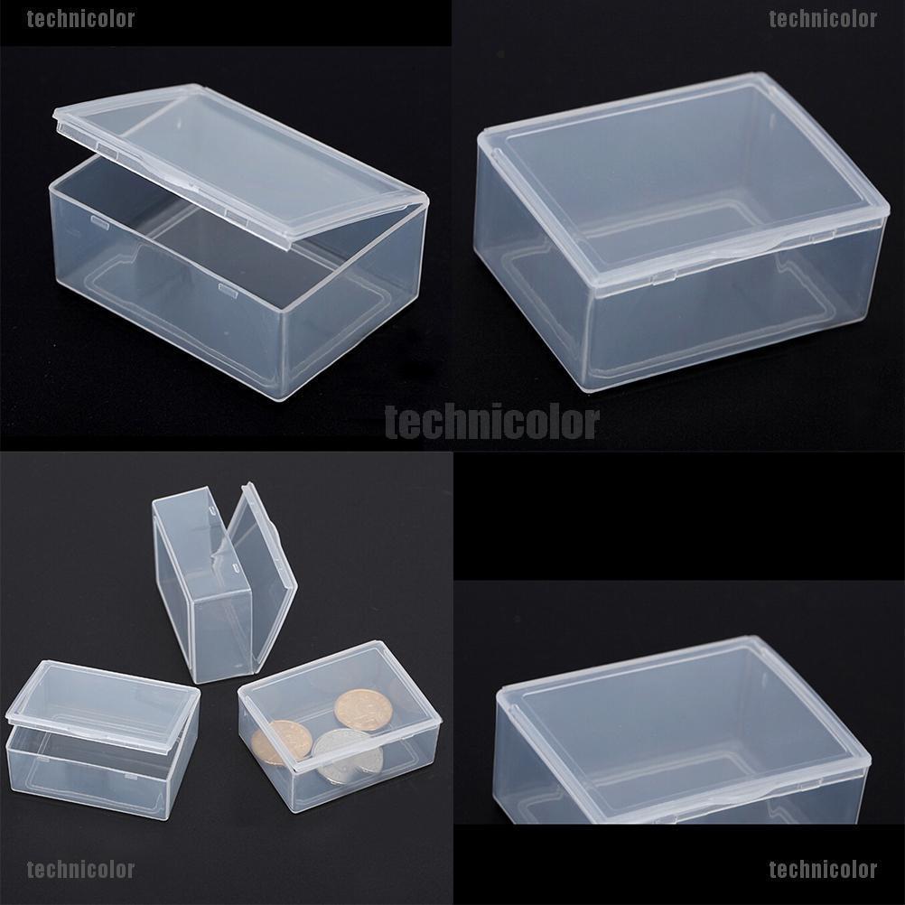 5pcs Transparent Plastic Storage Box clear rectangle Multipurpose