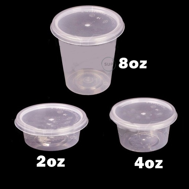 Shop Malaysia Sauce Container Pp 2oz 4oz 8oz Round Disposable Plastic Food Container 