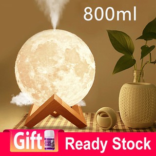 880ML 3D Moon Light Air Humidifier Aroma Essential Oil Diffuser #0