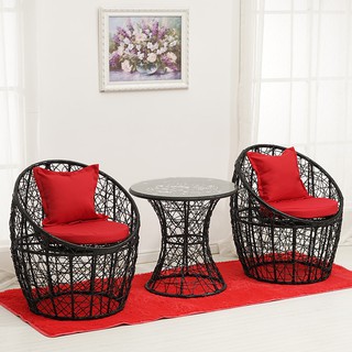 Arjj Outdoor Coffee Table Chair Furniture Rattan Home Office Small Meeting Indoor Waterproof Balcony Furniture Shopee Singapore