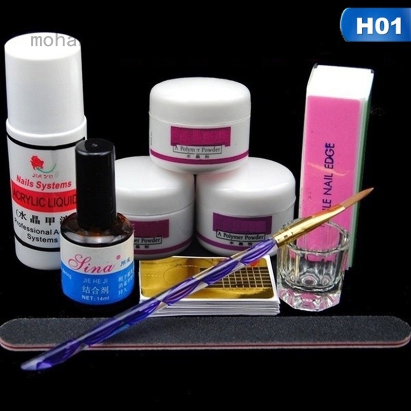 Mohanzi 3pcs 10pcs Manicure Set Acrylic Nail Kit Nail Acrylic Liquid Nail Pen Nail Polymer Powder Set Shopee Singapore