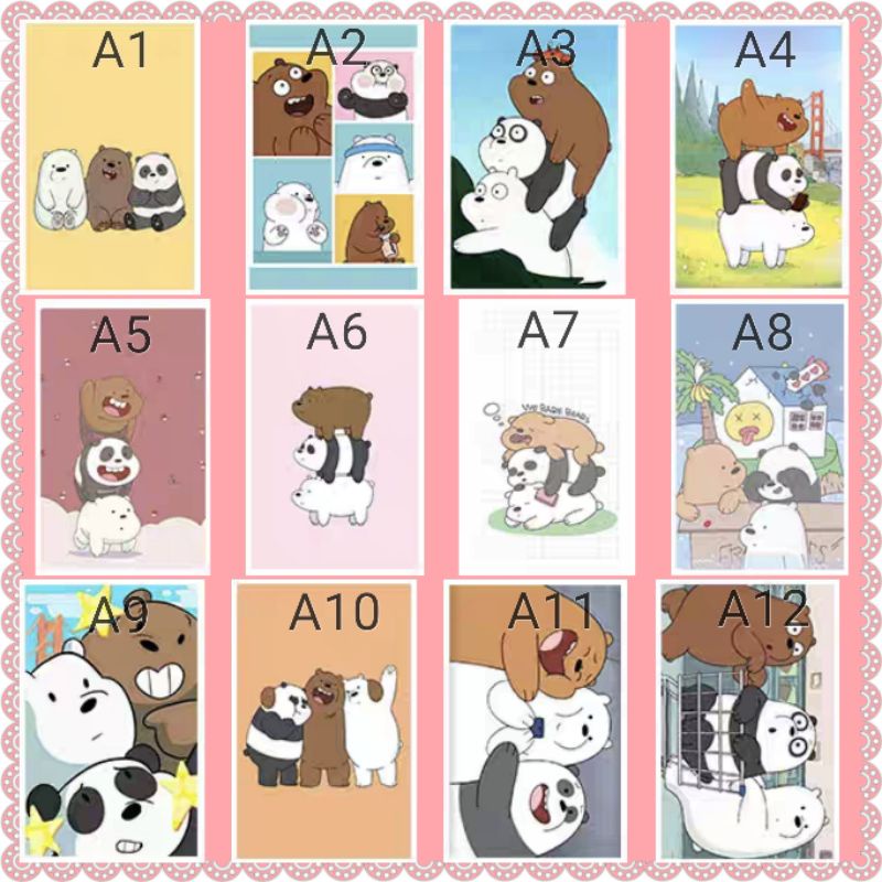 We Bare Bears Grizzly Panda Ice Bear Ezlink Card Sticker Shopee Singapore 