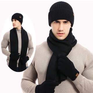 mens wooly hat and gloves set