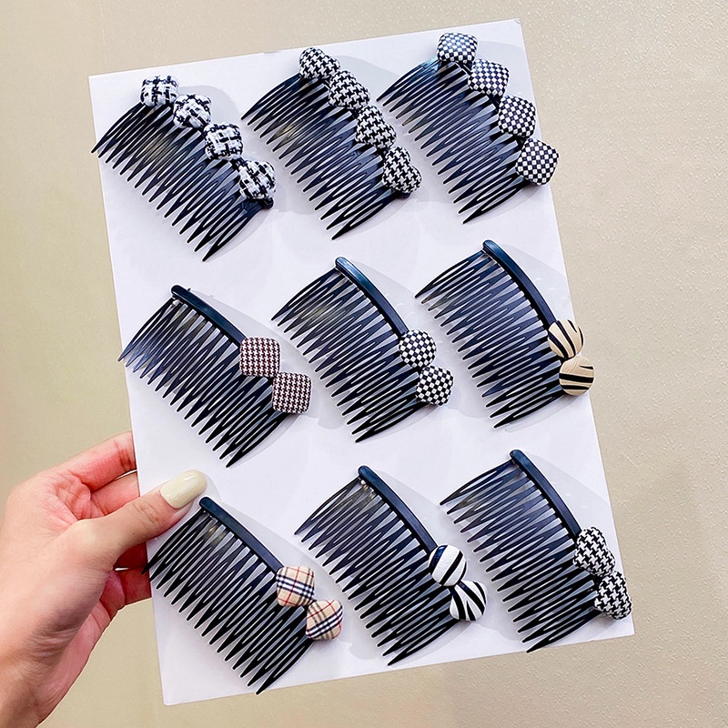 Black and white checkerboard hair comb bangs broken hair organizer simple  fashion hair clip insert comb back head clip hair accessories | Shopee  Singapore