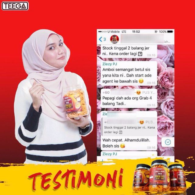 Teega Crispy Snack Snek Jagung Premium Cheese Viral Tanpa Msg Shopee Singapore