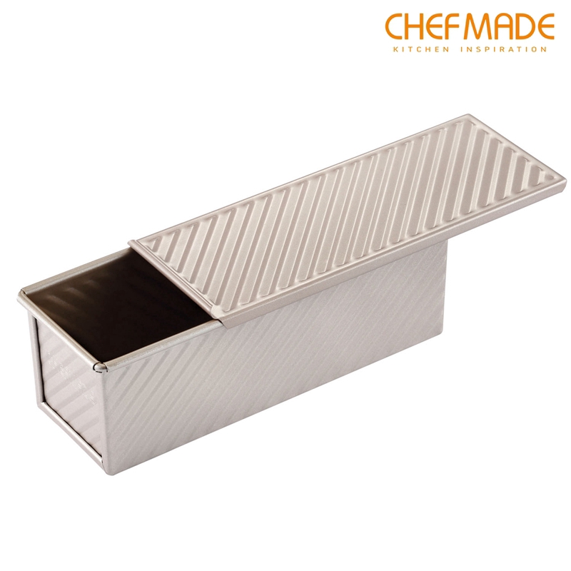 CHEFMADE Toast Mold Baking Tool Toast Box Sliding Cover Corrugated Toast Box Baking Mold 300g