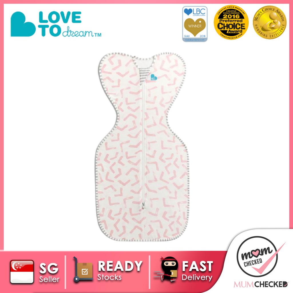 LOVE TO DREAM SWADDLE UP BAMBOO LITE-0.2 TOG | PINK | NEWBORN - M SIZE | SG LOCAL SELLER | MUMCHECKED