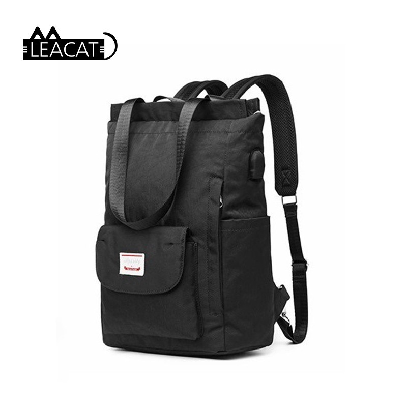 Image of Leacat  women backpack Waterproof Laptop Backpack 13 13.3 14 15.6 inch Korean Fashion Nylon USB College Backpack bag for women #2