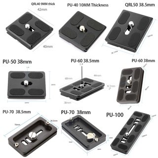 Arca-Swiss PU-60 Quick Release Plate Universal 60mm QR Plate with 1/4 Screw Fits Arca-Swiss 