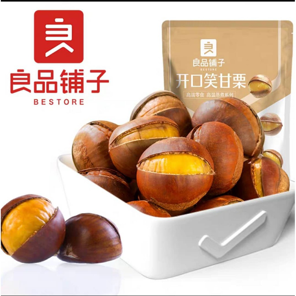 Shop Malaysia 良品铺子开口笑甘栗 120g Bestore Unhulled Chestnuts 120g Halal Shopee Singapore