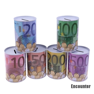 [encounter] Euro Dollar Money Box Safe Cylinder Piggy Bank Banks For Coins Deposit Boxes