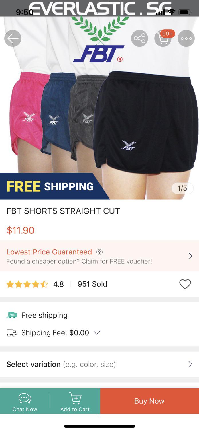 FBT SHORTS STRAIGHT CUT Shopee Singapore