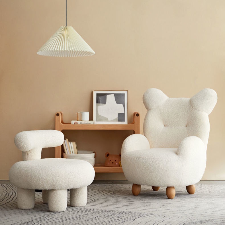 sofa chair Lamb cashmere cream bear sofa baby single cartoon cute seat ...