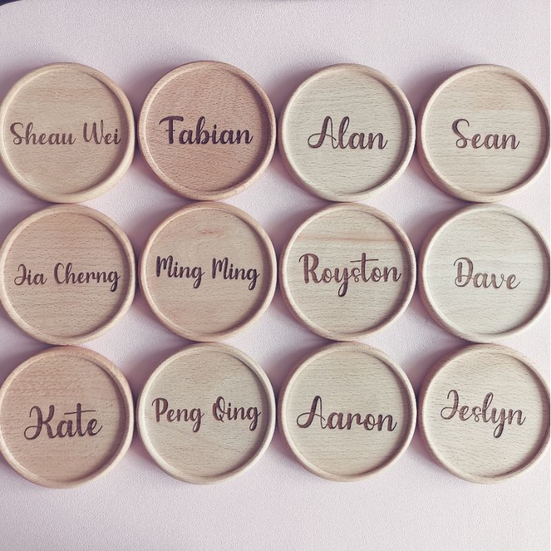 [SG SELLER] Personalised wooden coasters Shopee Singapore