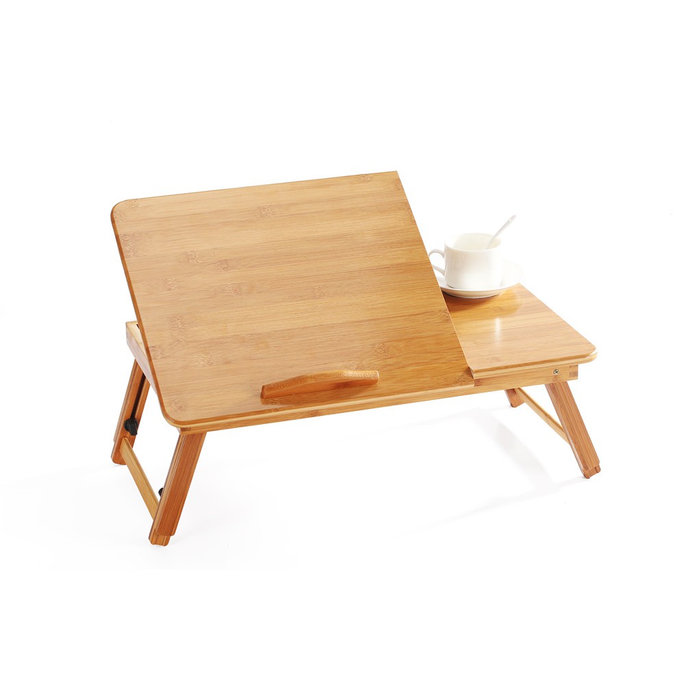 Adjustable Laptop Desk Table Bamboo Foldable Notebook Bed Tray