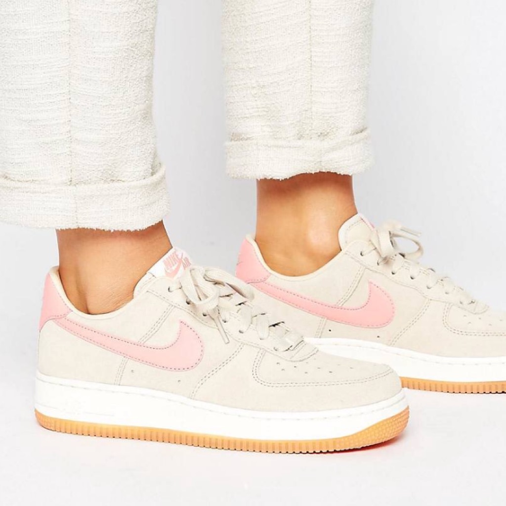 nike air force beige and pink