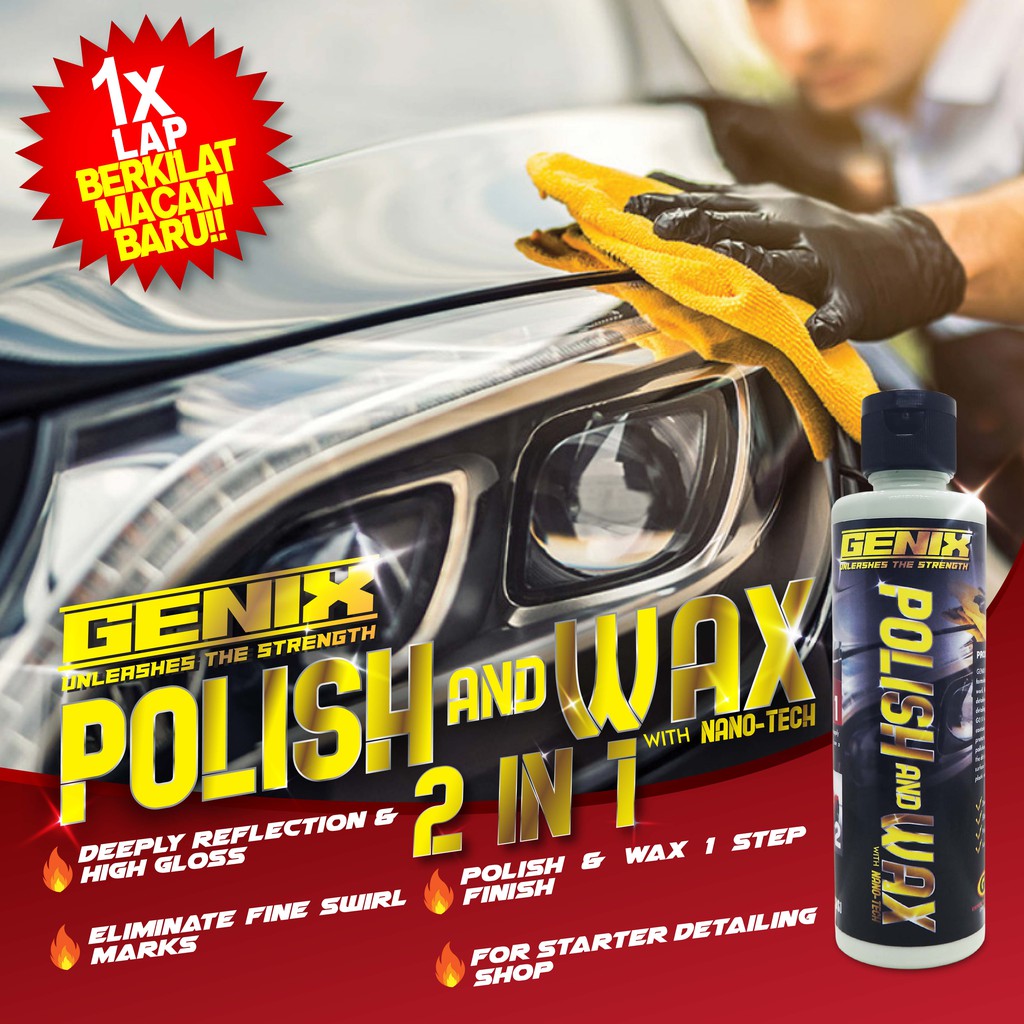 [Shop Malaysia] car polish & wax 2 in 1 scratch remover super easy super shine 200ml