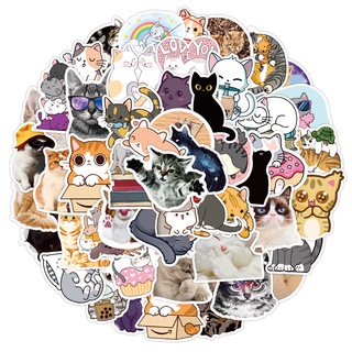 50pcs Cute Stickers Cat Stickers Cartoon Pet Sticker Animal Sticker Waterproof Vinyl Graffiti Sticker Laptop Sticker #1