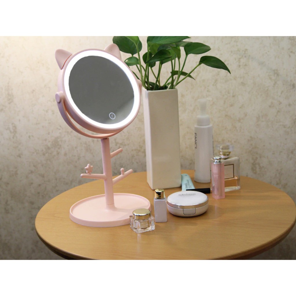 table mirror with storage