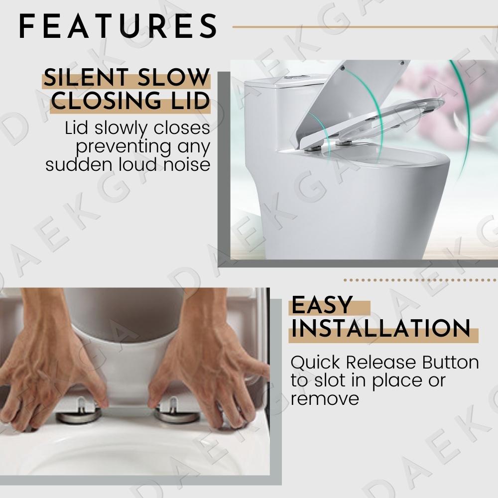 🇸🇬 Quick Release Toilet Seat Cover / Anti-Slam Closing Toilet Bowl Seat ...