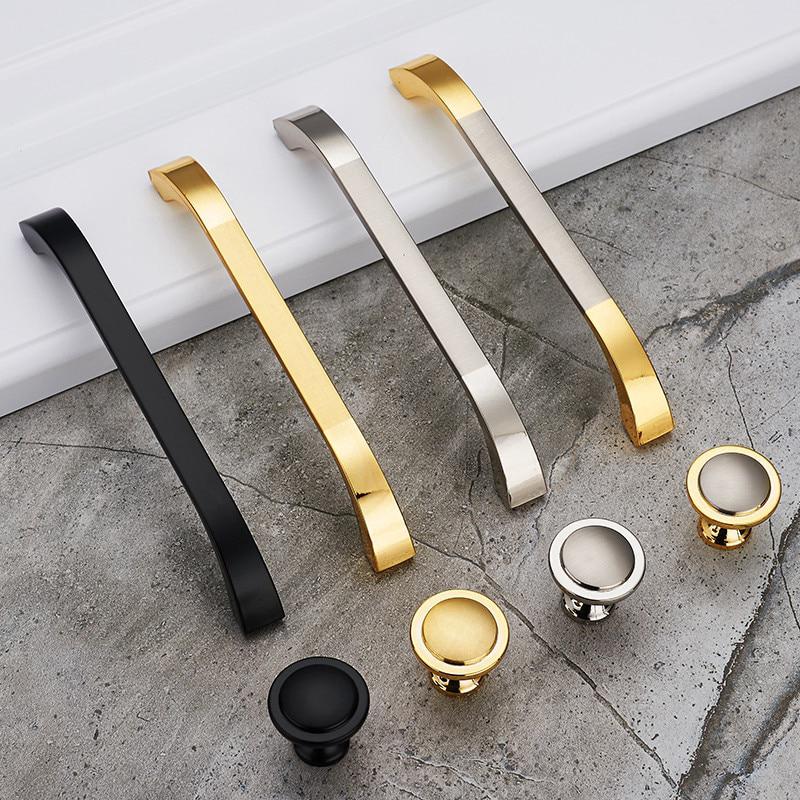 Modern Door Handles Kitchen Cabinet Knobs Handles Silver ...