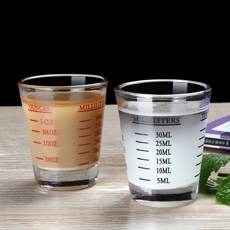 6pcs Measuring Cup Espresso Glass Measurement 1oz,6 Tsp,2 Tbs,30ml 3周年