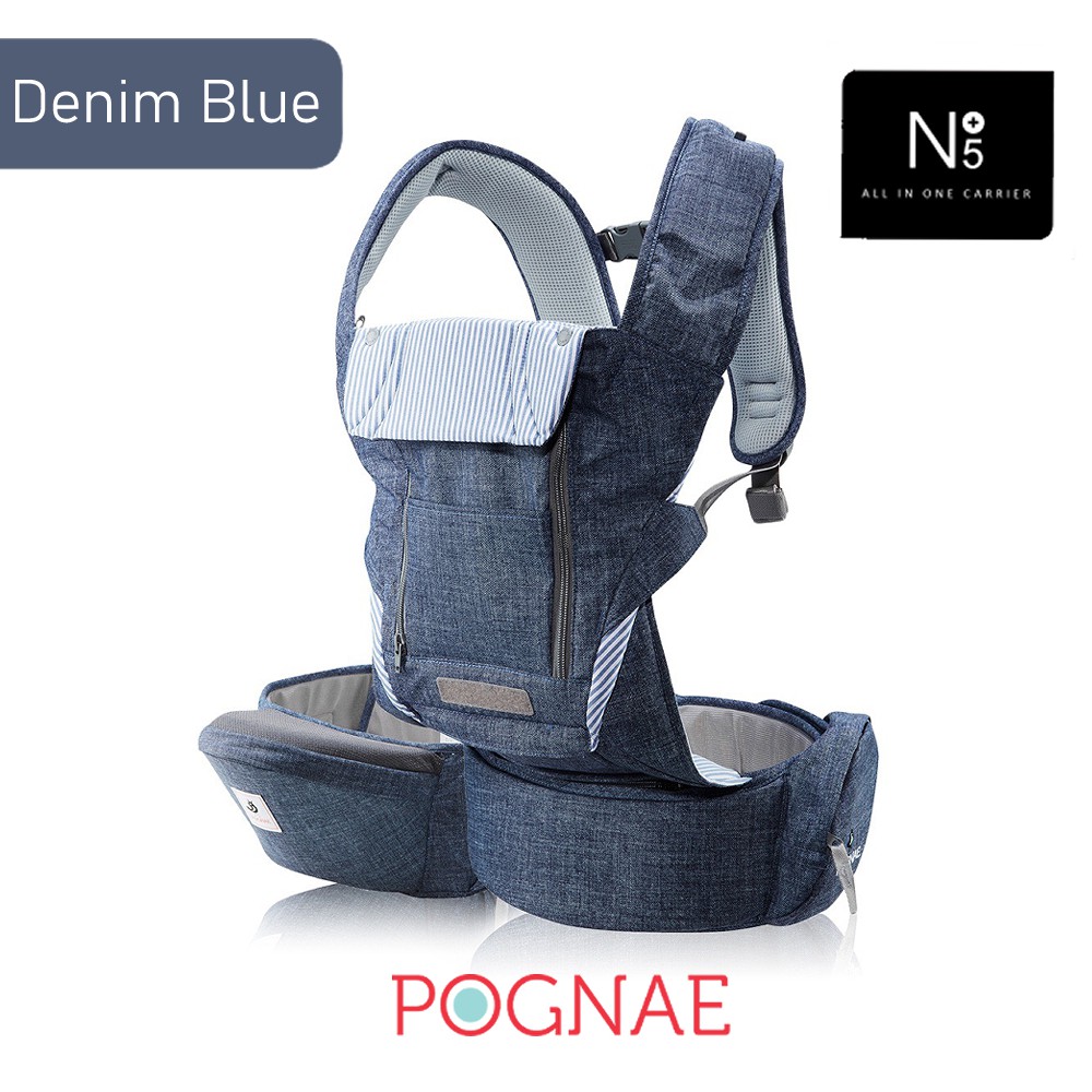 POGNAE NO5 PLUS all in one baby carrier-denimblue 