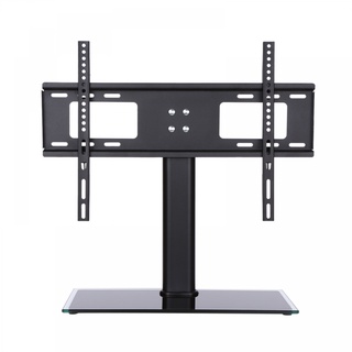 Universal Table TV Stand for 26”-70” LCD LED Screen Height Adjustable Monitor Desk Bracket with Tempered Glass Base