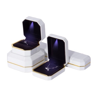 Image of thu nhỏ High-end Jewelry Box With Light Creative Proposal Ring Box LED Light Bracelet Pendant Necklace Box #0