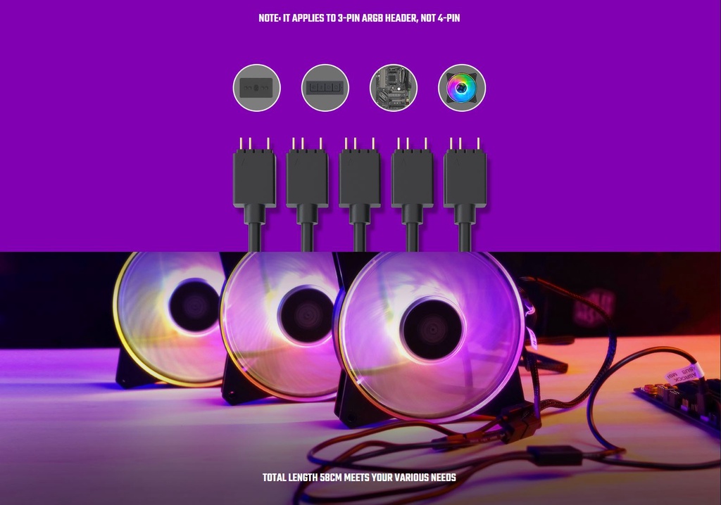 COOLERMASTER UNIVERSAL 1to5 ARGB SPLITTER CABLE (2 YEARS WARRANTY BY