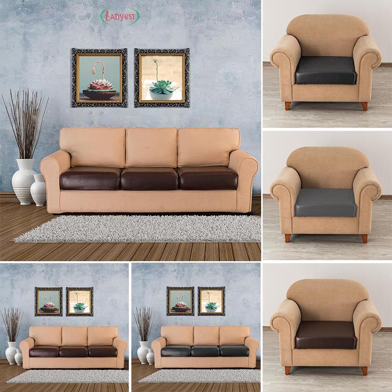 Pu Leather Stretch Sofa Chair Seat, Brown Leather Sofa Cushion Covers
