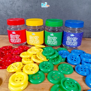 Button Sort/Pompom Sort/Color Sort/Educational Montessori Toys To Know The Color Of The Busy Jar